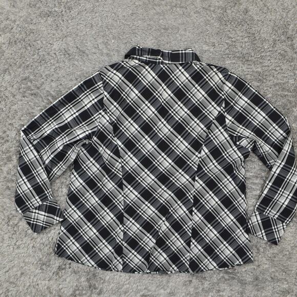 Lane Bryant Women's Plus Size 20 Button Up Long Sleeve Multicolor Cotton V-Neck - Picture 3 of 8